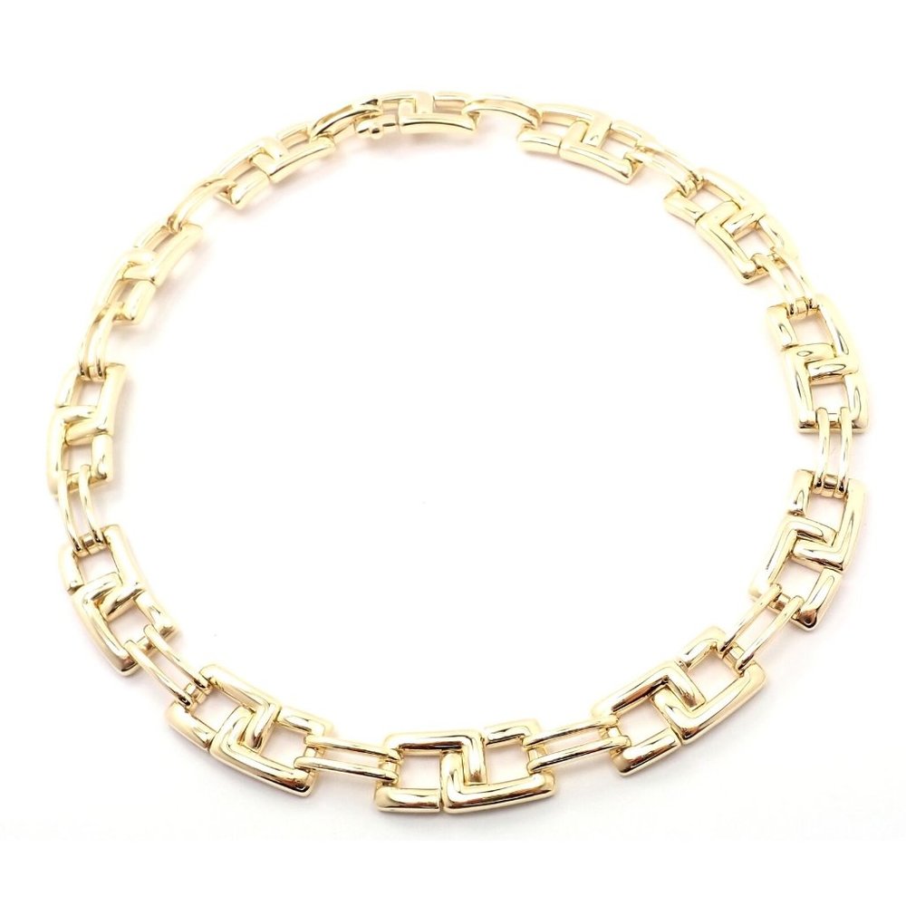 Rare! Authentic Tiffany & Co 18k Yellow Gold Wide Link Necklace 2001
